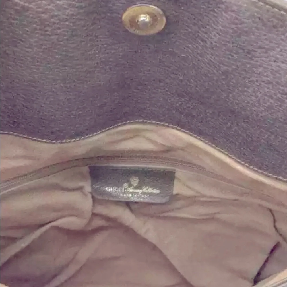 Gucci Brown Monogram Clutch Bag-vintage with wear - Picture 9 of 10